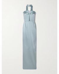 The New Arrivals Ilkyaz Ozel - Holly Bow-Embellished Cutout Satin Gown - Lyst