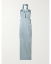 The New Arrivals Ilkyaz Ozel - Holly Bow-Embellished Cutout Satin Gown - Lyst