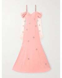 Sabina Bilenko - Cold-Shoulder Embellished Crepe And Tulle Gown And Gloves Set - Lyst