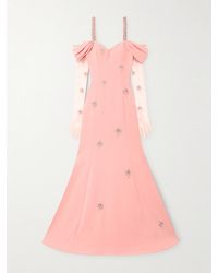 Sabina Bilenko - Cold-Shoulder Embellished Crepe And Tulle Gown And Gloves Set - Lyst