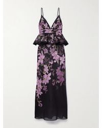 Zimmermann - Dawning Bead-Embellished Floral-Print Linen And Silk-Blend Peplum Maxi Dress - Lyst