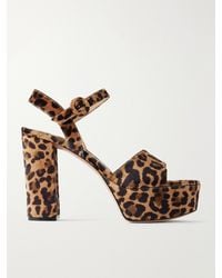 Gianvito Rossi - 70 Leopard-Print Velvet Sandals - Lyst
