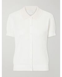 Stella McCartney - Open-Knit Cotton Polo Shirt - Lyst