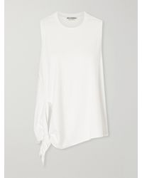 JW Anderson - Knotted Logo-Embroidered Cotton-Jersey Tank - Lyst