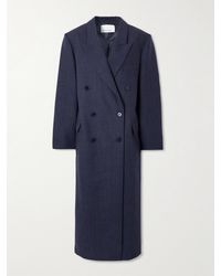 Frankie Shop - Jane Doppelreihiger Mantel Aus Karierter Wolle - Lyst