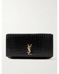 Saint Laurent - Cassandre Croc-Effect Leather Phone Case - Lyst