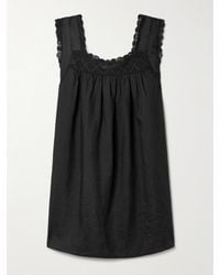 Doen - Almadia Crochet-Trimmed Ramie Mini Dress - Lyst
