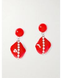 Completedworks - Rhodium-Plated Resin And Crystal Earrings - Lyst