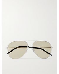 Saint Laurent - Classic 11 Aviator-Style-Tone Sunglasses - Lyst