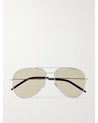 Saint Laurent - Lunettes De Soleil Aviateur En Métal Classic 11 - Lyst
