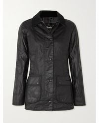 Barbour - Beadnell Corduroy-Trimmed Waxed-Cotton Jacket - Lyst