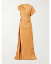 Marmar Halim - Asymmetric Draped Satin Gown - Lyst