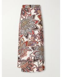 FARM Rio - Floral-Print Satin Maxi Skirt - Lyst