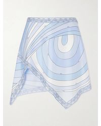 PUCCI - Printed Silk-Twill Mini Wrap Skirt - Lyst