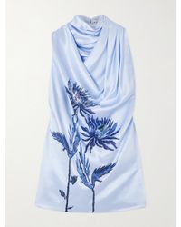 Altuzarra - Sleary Oberteil Aus Seidensatin Mit Blumenprint Und Raffungen - Lyst