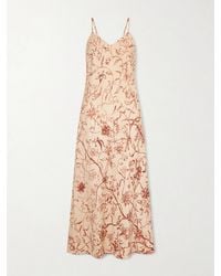 Loro Piana - Floral Silk-Jacquard Midi Dress - Lyst