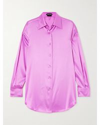 Tom Ford - Oversized Stretch-Silk Satin Shirt - Lyst