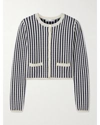 FRAME - Cable-Knit Cashmere And Silk-Blend Cardigan - Lyst
