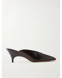 Le Monde Beryl - Petra 70 Snake-Effect Leather Mules - Lyst