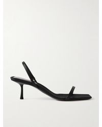 Saint Laurent - Jaspe Satin Slingback Sandals - Lyst