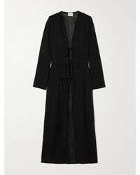 LeKasha - Dehmit Tie-Detailed Organic Linen-Gauze Maxi Dress - Lyst