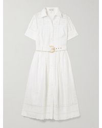 Cara Cara - Malena Belted Broderie Anglaise Cotton Midi Dress - Lyst