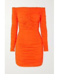 Alex Perry - Hadley Off-The-Shoulder Ruched Stretch-Jersey Mini Dress - Lyst