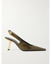 Saint Laurent - Escarpins À Brides Arrière En Cuir Verni Lee - Lyst