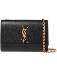 Saint Laurent Monogramme Kate Small Textured-leather Shoulder Bag - Black