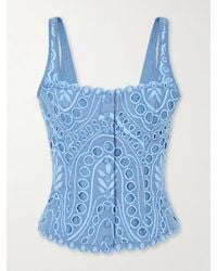 Charo Ruiz - Nereus Cropped Broderie Anglaise Cotton-Blend Top - Lyst