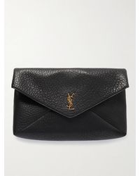 Saint Laurent - Cassandre Large Textured-Leather Clutch - Lyst