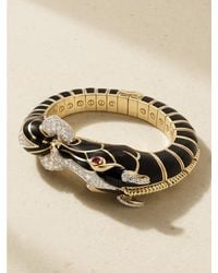 David Webb - Horse 18-Karat And Platinum, Diamond, Ruby And Enamel Bangle - Lyst