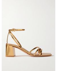 Gianvito Rossi - Metal 55 Metallic Patent-Leather Sandals - Lyst