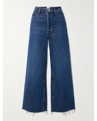 FRAME - Le Low Baggy Distressed High-Rise Wide-Leg Organic Jeans - Lyst