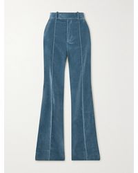 FRAME - The Slim Stacked Hose Mit Geradem Bein Aus Samt Aus Einer Baumwollmischung - Lyst