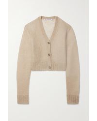 Acne Studios Cropped Mohair-blend Cardigan - Natural