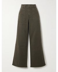 FRAME - Modern Pocket Cotton-Blend Wide-Leg Cargo Pants - Lyst