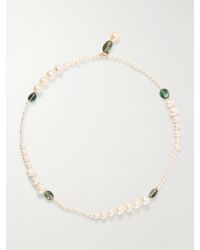 Loren Stewart - Poet Lariat 14-Karat, Pearl And Tourmaline Beads Necklace - Lyst
