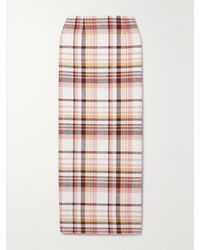 Zimmermann - Matchmaker Checked Linen And Cotton-Blend Midi Skirt - Lyst