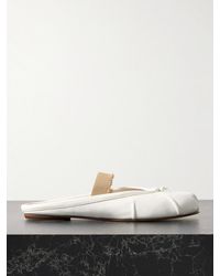 Maison Margiela - Tabi Frayed Split-Toe Leather Ballet Flats - Lyst