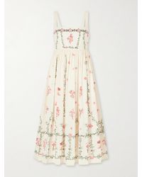 Agua Bendita - Barbara Floral-Printed Cotton Midi Dress - Lyst