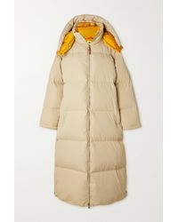 Tory Sport Hooded Quilted Shell Down Coat - Natural