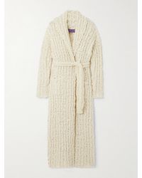 Ralph Lauren - Cardigan Aus Einer Gerippten Wollmischung Mit Bindegürtel - Lyst