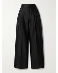 Zimmermann - Pleated Silk And Wool-Blend Twill Wide-Leg Pants - Lyst