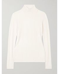 Carven - Ribbed Silk Turtleneck Sweater - Lyst