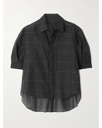 Sacai - Glen Prince Of Wales Checked Poplin Shirt - Lyst