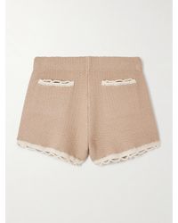 Posse - Willow Crochet-Trimmed Knitted Shorts - Lyst