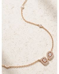 Messika - My Twin 18-Karat Rose Diamond Necklace - Lyst