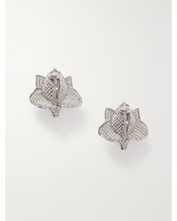 Alessandra Rich - Roses-Tone Crystal Clip Earrings - Lyst