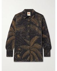 FARM Rio - Crystal-Embellished Printed Crepe De Chine Shirt - Lyst